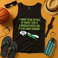 Christian Mosquito Funny Gag Jokes Religious Christian  Tank Top