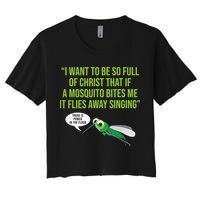 Christian Mosquito Funny Gag Jokes Religious Christian  Women's Crop Top Tee