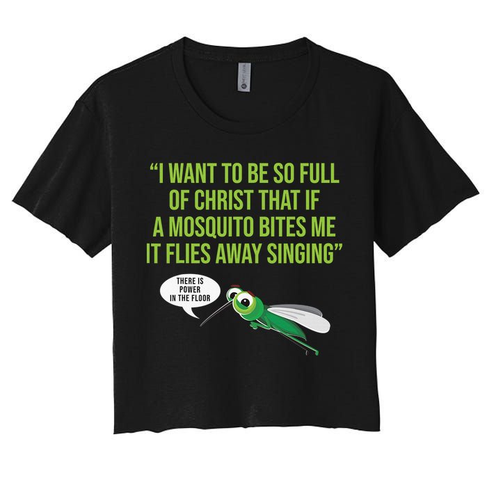 Christian Mosquito Funny Gag Jokes Religious Christian  Women's Crop Top Tee
