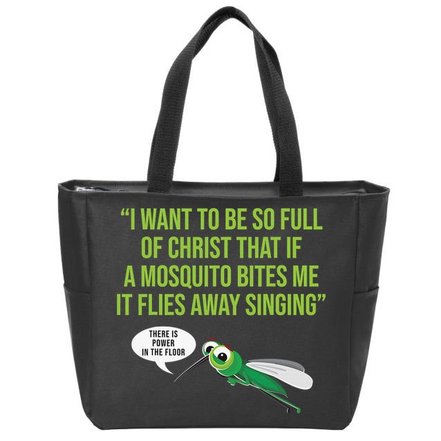 Christian Mosquito Funny Gag Jokes Religious Christian  Zip Tote Bag