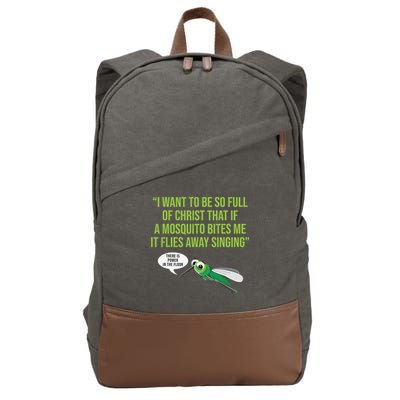 Christian Mosquito Funny Gag Jokes Religious Christian  Cotton Canvas Backpack