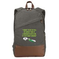 Christian Mosquito Funny Gag Jokes Religious Christian  Cotton Canvas Backpack