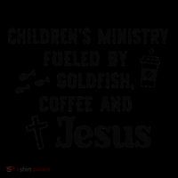 ChildrenS Ministry Fueled By Goldfish Coffee And Jesus .Png Premium T-Shirt