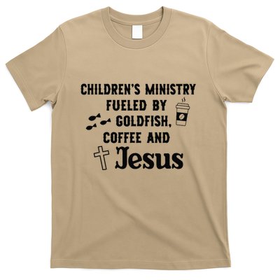 ChildrenS Ministry Fueled By Goldfish Coffee And Jesus .Png T-Shirt