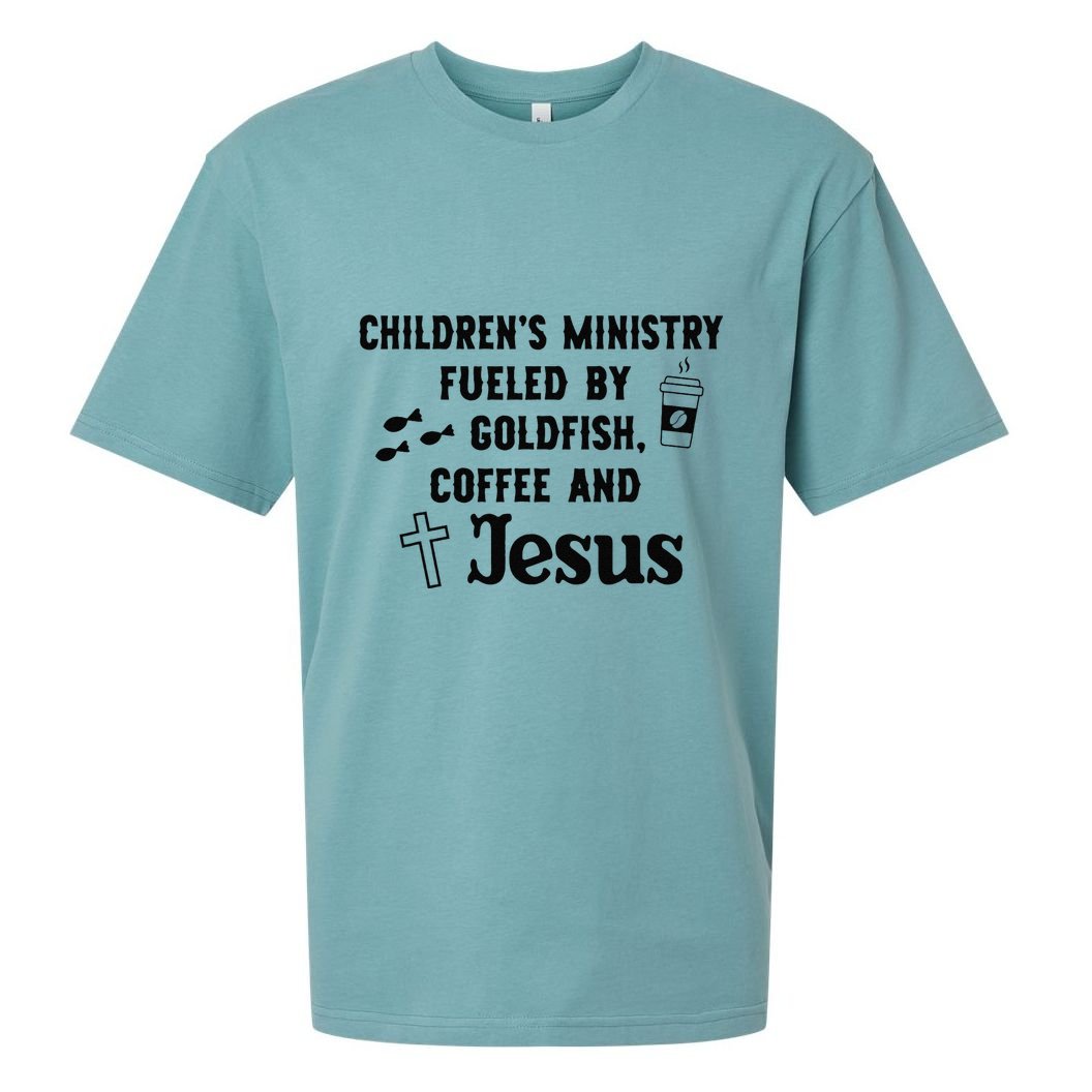 ChildrenS Ministry Fueled By Goldfish Coffee And Jesus .Png Sueded Cloud Jersey T-Shirt