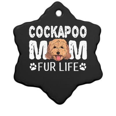 Cockapoo Mom Fur Life Dog Pun Mothers Day Cute Ceramic Star Ornament