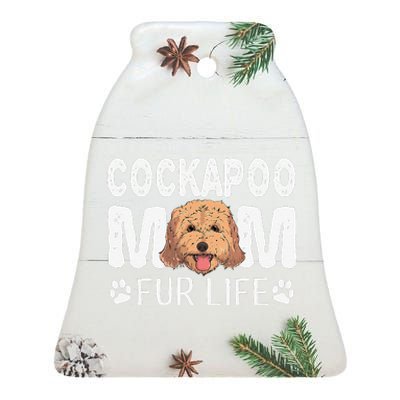 Cockapoo Mom Fur Life Dog Pun Mothers Day Cute Ceramic Bell Ornament