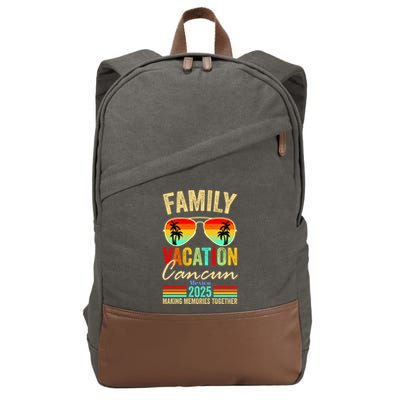 Cancun Mexico Family Vacation 2025 Cotton Canvas Backpack