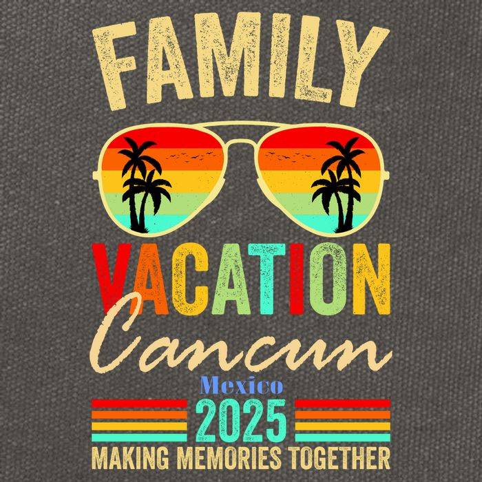 Cancun Mexico Family Vacation 2025 Cotton Canvas Backpack