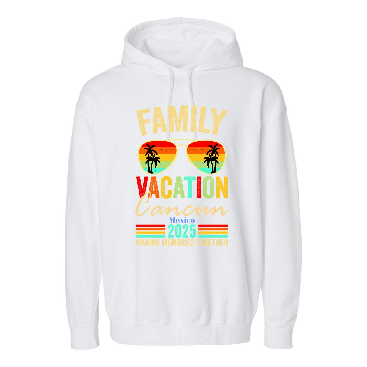 Cancun Mexico Family Vacation 2025 Garment-Dyed Fleece Hoodie