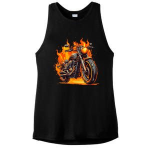 Cool Motorbike Flames And Burning Ladies PosiCharge Tri-Blend Wicking Tank