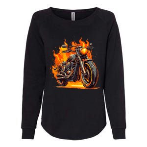 Cool Motorbike Flames And Burning Womens California Wash Sweatshirt