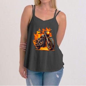 Cool Motorbike Flames And Burning Women's Strappy Tank