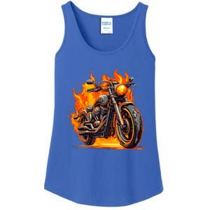 Cool Motorbike Flames And Burning Ladies Essential Tank