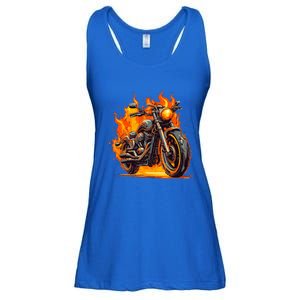 Cool Motorbike Flames And Burning Ladies Essential Flowy Tank