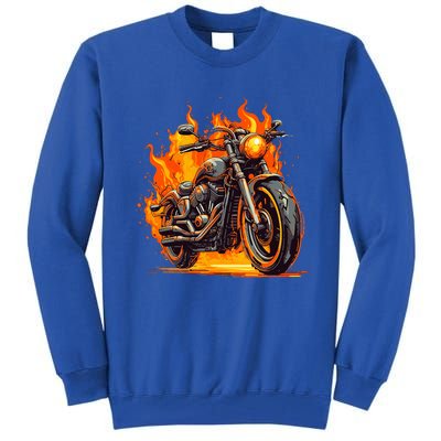 Cool Motorbike Flames And Burning Tall Sweatshirt