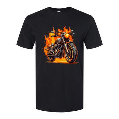 Cool Motorbike Flames And Burning Softstyle® CVC T-Shirt