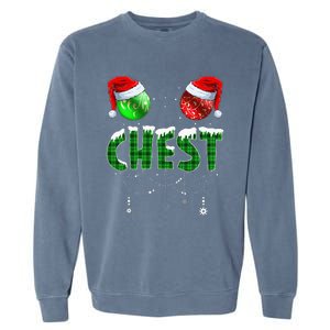 Chestnuts Matching Family Funny Chest Nuts Christmas Couples Garment-Dyed Sweatshirt