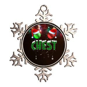 Chestnuts Matching Family Funny Chest Nuts Christmas Couples Metallic Star Ornament