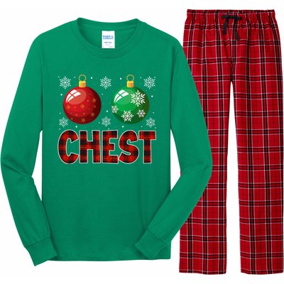 Chestnuts Matching Family Funny Chest Nuts Christmas Couples Long Sleeve Pajama Set