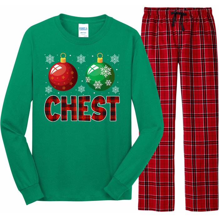 Chestnuts Matching Family Funny Chest Nuts Christmas Couples Long Sleeve Pajama Set