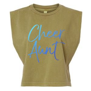 Cute Matching Family Cheerleader Auntie Gift Cheer Aunt Gift Garment-Dyed Women's Muscle Tee