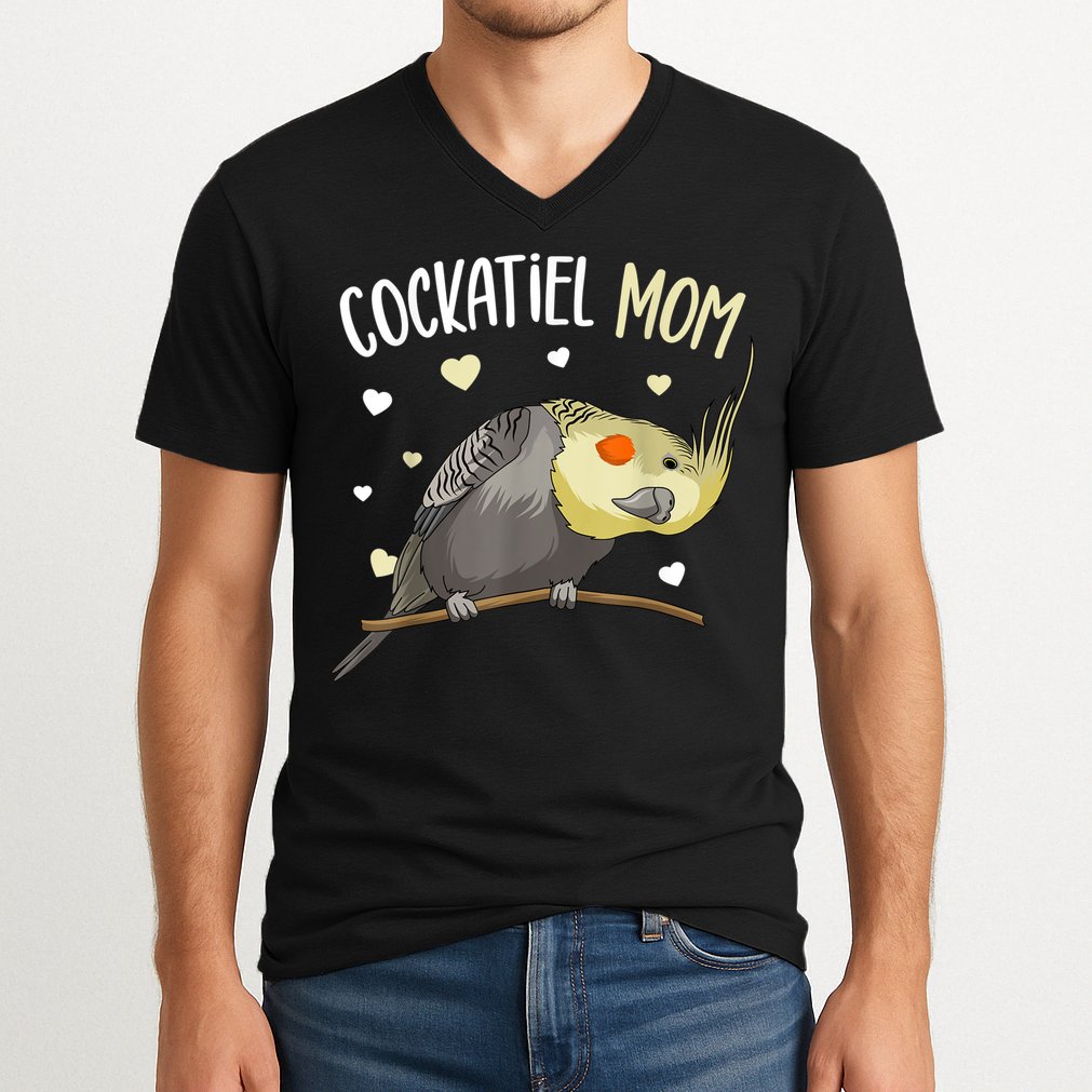 Cockatiel Mom Funny Bird Lover Women V-Neck T-Shirt