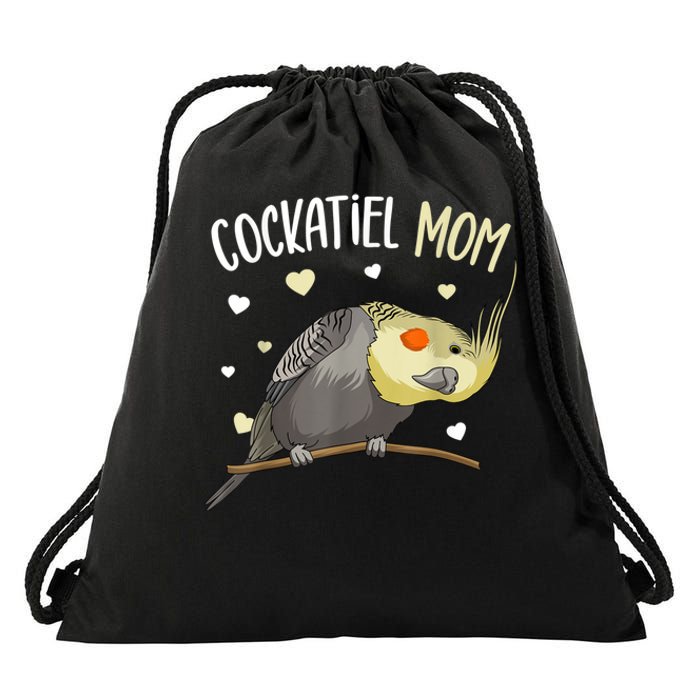 Cockatiel Mom Funny Bird Lover Women Drawstring Bag