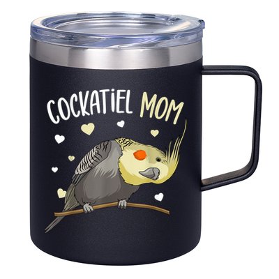 Cockatiel Mom Funny Bird Lover Women 12oz Stainless Steel Coffee Mug