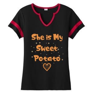 Couples Matching Funny Gift I Yam Matches She Is My Sweet Potato Cool Gift Ladies Halftime Notch Neck Tee