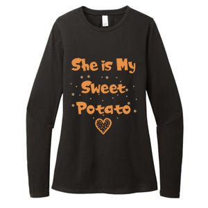 Couples Matching Funny Gift I Yam Matches She Is My Sweet Potato Cool Gift Womens CVC Long Sleeve Shirt