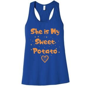 Couples Matching Funny Gift I Yam Matches She Is My Sweet Potato Cool Gift Women's Racerback Tank