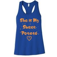 Couples Matching Funny Gift I Yam Matches She Is My Sweet Potato Cool Gift Women's Racerback Tank