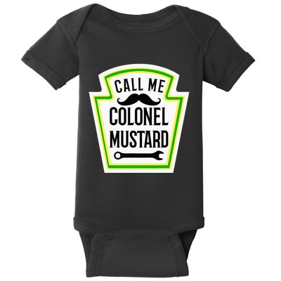 Colonel Mustard Funny Halloween Mustard Costume Baby Bodysuit