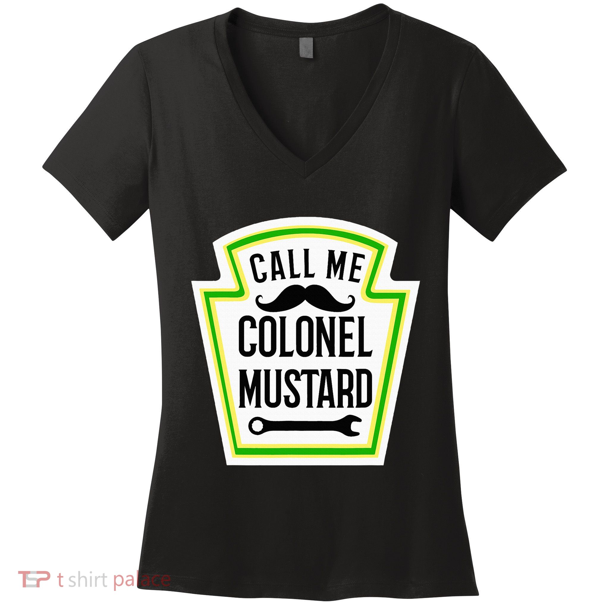 Colonel Mustard Funny Halloween Mustard Costume Women's V-Neck T-Shirt