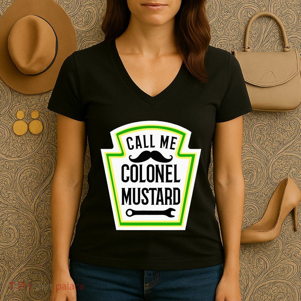 Colonel Mustard Funny Halloween Mustard Costume Women's V-Neck T-Shirt