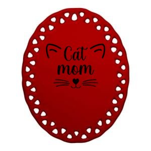 Cat Mom Funny Owner Graphic Great Gift Ceramic Oval Ornament