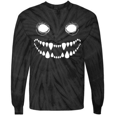 Cute Monster Face Costume Halloween Tie-Dye Long Sleeve Shirt