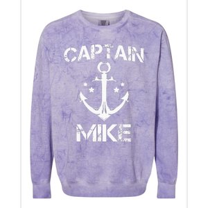 CAPTAIN MIKE Funny Birthday Personalized Name Boat Gift Colorblast Crewneck Sweatshirt