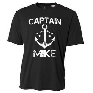 CAPTAIN MIKE Funny Birthday Personalized Name Boat Gift Cooling Performance Crew T-Shirt