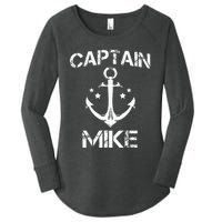 CAPTAIN MIKE Funny Birthday Personalized Name Boat Gift Women's Perfect Tri Tunic Long Sleeve Shirt