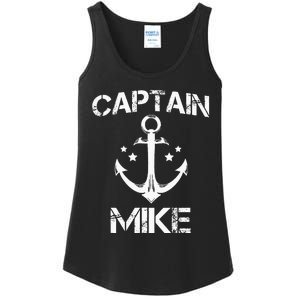 CAPTAIN MIKE Funny Birthday Personalized Name Boat Gift Ladies Essential Tank