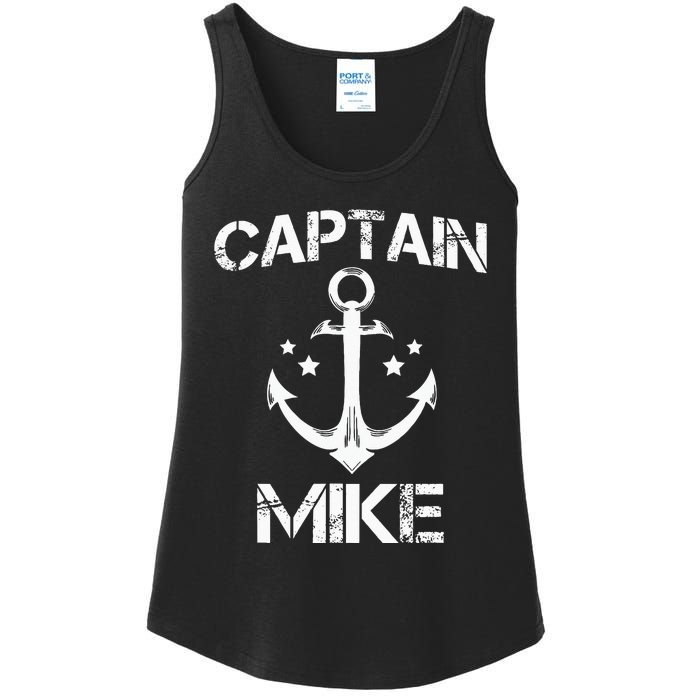 CAPTAIN MIKE Funny Birthday Personalized Name Boat Gift Ladies Essential Tank