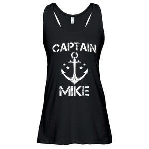 CAPTAIN MIKE Funny Birthday Personalized Name Boat Gift Ladies Essential Flowy Tank