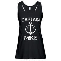 CAPTAIN MIKE Funny Birthday Personalized Name Boat Gift Ladies Essential Flowy Tank