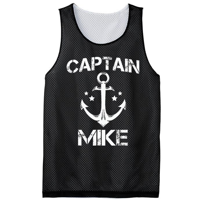 CAPTAIN MIKE Funny Birthday Personalized Name Boat Gift Mesh Reversible Basketball Jersey Tank