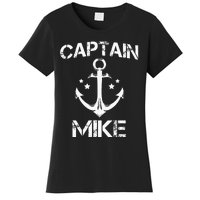 CAPTAIN MIKE Funny Birthday Personalized Name Boat Gift Women's T-Shirt