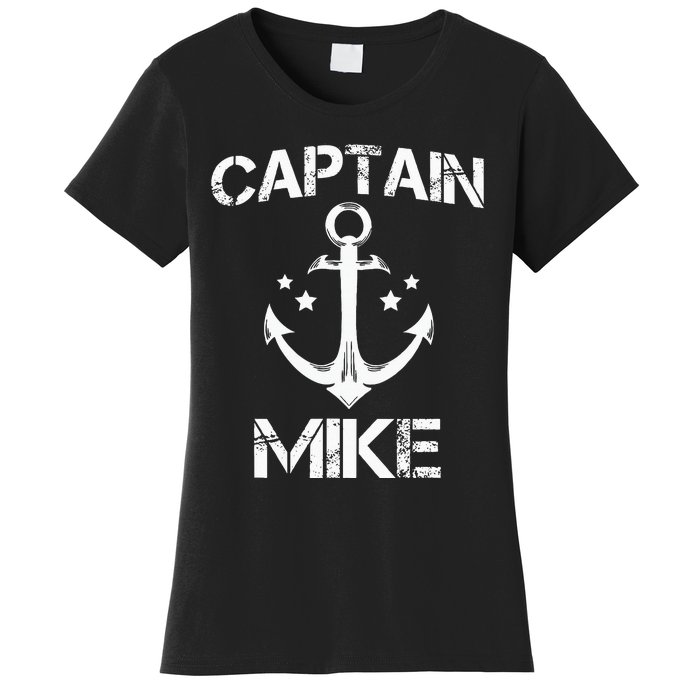 CAPTAIN MIKE Funny Birthday Personalized Name Boat Gift Women's T-Shirt