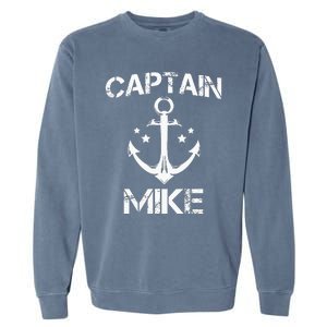 CAPTAIN MIKE Funny Birthday Personalized Name Boat Gift Garment-Dyed Sweatshirt