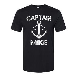 CAPTAIN MIKE Funny Birthday Personalized Name Boat Gift Softstyle CVC T-Shirt